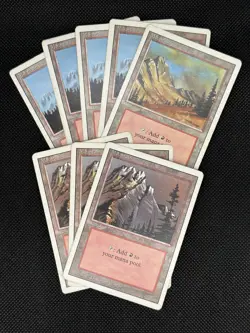 Set of Mountains (Fog, Dirt, Slate) (Heavily Played) - MTG - Revised Edition - Image 1
