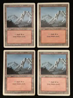 Set of Mountains (Fog, Dirt, Slate) (Heavily Played) - MTG - Revised Edition - Image 2