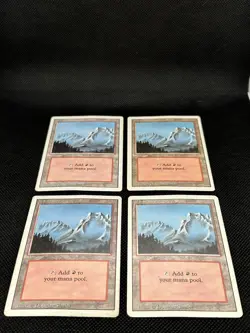 Set of Mountains (Fog, Dirt, Slate) (Heavily Played) - MTG - Revised Edition - Image 4