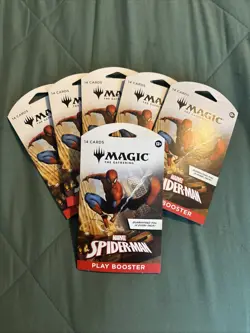 6 Sealed Magic The Gathering Marvel Spider Man Booster Packs - Image 1