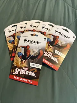 6 Sealed Magic The Gathering Marvel Spider Man Booster Packs - Image 2