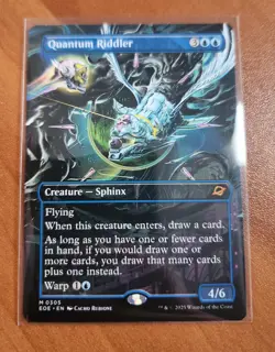 Magic MTG Quantum Riddler EOE 0305 Borderless Mythic - NM condition - Image 1