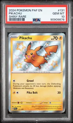 2024 POKEMON PAF EN-PALDEAN FATES SHINY RARE #131 PIKACHU PSA 10 - Image 2