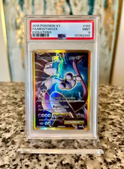 PSA 9 Mewtwo EX 103/108 | Full Art Holo Rare XY Evolutions Mint Pokemon Slab! - Image 1