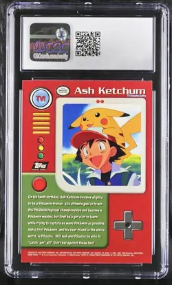 1999 Topps Pokemon Series 1 Ash Ketchum TV1 Foil CGC 9.5 (2nd Print) - Image 2