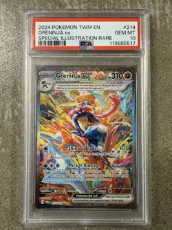 2024 POKEMON TWM EN-TWILIGHT MASQUERADE #214 GRENINJA EX PSA 10 - Image 1