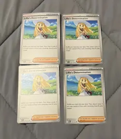 4x Lillie's Determination 119/132 x4 Mega Evolution Pokemon TCG Playset NM - Image 1