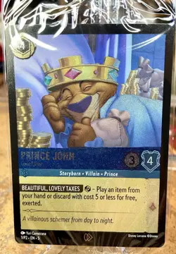 DISNEY LORCANA Prince John Gold Lover 1/P2 Sealed Foil Promo Card VILLANOUS - Image 1