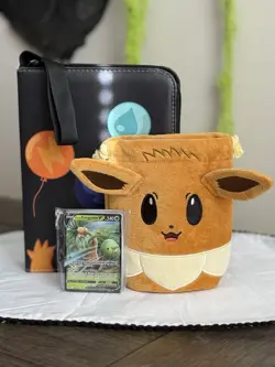 Pokemon New Binder with 20+ Card Lot All In Mint Condition & An Eevee Pouch New - Image 1