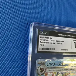 CGC 10 Vaporeon Ex 031/187 HOLO Terastal Festival Pokemon Card(2024)GEM MINT - Image 2