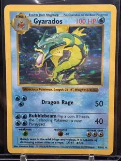 Pokemon Gyarados Holo Rare TCG Card 6/102 WOTC Base Set - Image 1