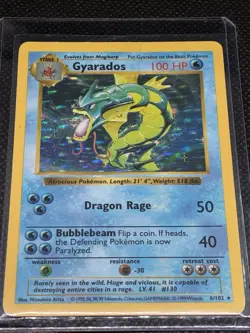 Pokemon Gyarados Holo Rare TCG Card 6/102 WOTC Base Set - Image 3