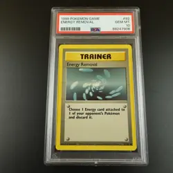 PSA 10 Energy Removal 92/102 Base Set 1999 Graded Pokemon Card - Image 1