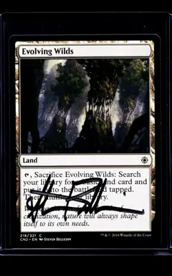MTG Magic The Gathering CN2 Conspiracy AP Artist Proof Auto #218 Evolving Wilds - Image 1