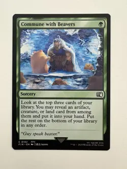 Commune with Beavers MTG Magic the Gathering Card NM Near Mint FIN - Image 1