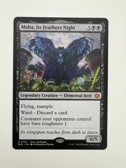 Maha Its Feathers Night MTG Magic the Gathering Card NM Near Mint BLB - Image 1