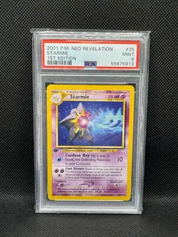 Pokemon Cards: 1st Edition Neo Revelation Rare: Starmie 25/64: PSA 9 - Image 1