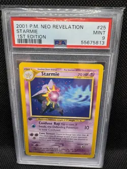Pokemon Cards: 1st Edition Neo Revelation Rare: Starmie 25/64: PSA 9 - Image 3