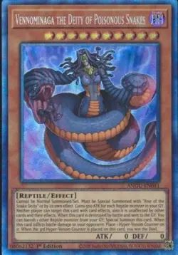 Yugioh! Vennominaga the Deity of Poisonous Snakes - ANGU-EN041 - Collector's Rar - Image 1