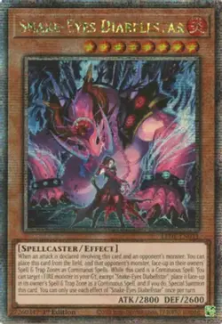Yugioh! Snake-Eyes Diabellstar - LEDE-EN011 - Quarter Century Secret Rare - 1st - Image 1