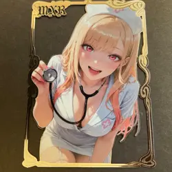 Goddess Story Gold METAL Card - Serial Number #/100! Anime Girl Marin Dress Up - Image 1