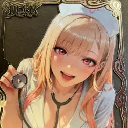 Goddess Story Gold METAL Card - Serial Number #/100! Anime Girl Marin Dress Up - Image 2