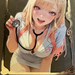 Goddess Story Gold METAL Card - Serial Number #/100! Anime Girl Marin Dress Up - Image 3