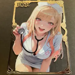 Goddess Story Gold METAL Card - Serial Number #/100! Anime Girl Marin Dress Up - Image 4