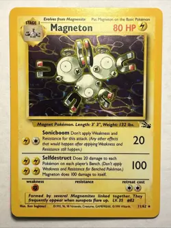 Magneton 11/62 - Fossil Set - Holo Rare Card Vintage WOTC Pokemon TCG 1999 NM - Image 1