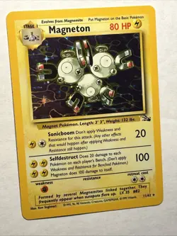 Magneton 11/62 - Fossil Set - Holo Rare Card Vintage WOTC Pokemon TCG 1999 NM - Image 3