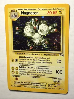 Magneton 11/62 - Fossil Set - Holo Rare Card Vintage WOTC Pokemon TCG 1999 NM - Image 4