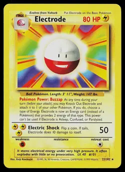 Pokemon Card - Electrode Base Set 21/102 Rare - Image 1