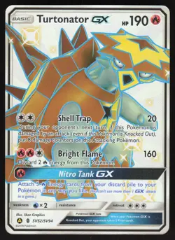 Turtonator GX SV52/SV94 Hidden Fates Holo Full Art Pokemon Card - Image 1