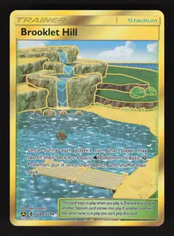 Brooklet Hill SV88/SV94 Hidden Fates Trainer Stadium Holo Full Art Pokemon Card - Image 1