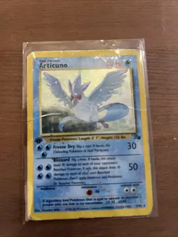 Pokemon Articuno Holo Rare Vintage Card 2/62 1999 Fossil Set, English Version - Image 1