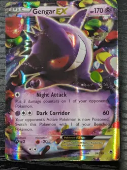 Pokemon Gengar EX Ultra Rare TCG Card 34/119 XY: Phantom Forces - Image 1