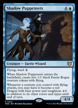 1x Shadow Puppeteers NM Eng MTG - Commander : WOE - Image 1