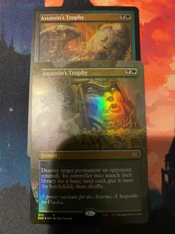 MTG Double Masters 2022 Assassins Trophy x 2. One Etched One Borderless Foil - Image 1
