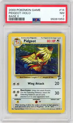 2000 Pokemon Base Set 2 #14 Pidgeot Holo Vintage / Rare NM PSA 7 *1959 - Image 1