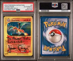AUTO PSA 9 Jason Paige signed Charizard holo 2002 Pokemon Expedition Autograph - Image 3