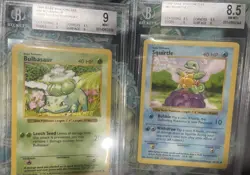 Pokemon 1999 Bulbasaur Squirtle Charmander Base Set Shadowless Beckett - Image 1