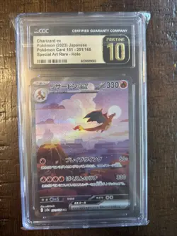 CGC Pristine 10 Pokemon Card 151 Charizard EX SAR 201/165 SV2a 151 Japanese - Image 1