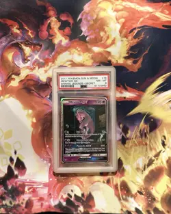 Pokemon Mewtwo GX TCG Shining Legends Holo Card 76/73 PSA 8 Secret Rare - Image 1