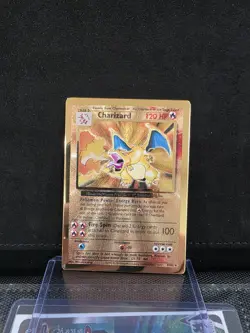 Pokemon TCG Charizard (Celebrations 25th Anniversary UPC Metal Card) 004/102. LP - Image 1