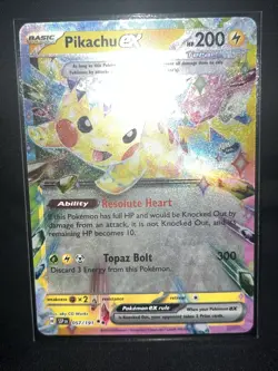 Pokemon TCG Surging Sparks Pikachu EX Double Rare Holo Card 057/191 NM Condition - Image 1
