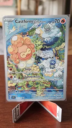 Pokemon TCG Castform Sunny Form Holo Card 195/191 Sv08: Surging Sparks - Image 1