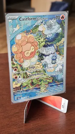 Pokemon TCG Castform Sunny Form Holo Card 195/191 Sv08: Surging Sparks - Image 2
