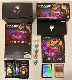 Core Set 2019 M19 - COMPLETE Set x4 + Tokens, Accessories, Promo! Magic MTG! - Image 1