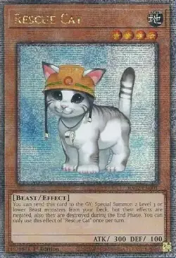 Yugioh! Rescue Cat - RA02-EN001 - Quarter Century Secret Rare - 1st Edition Near - Image 1