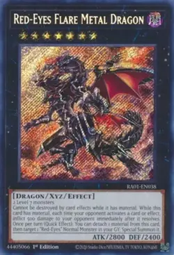 Yugioh! Red-Eyes Flare Metal Dragon - RA01-EN038 - Secret Rare - 1st Edition Nea - Image 1